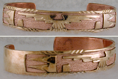 Copper Bracelet 1/2" Thunderbird