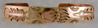 Copper Bracelet 1/2" Bear Claw