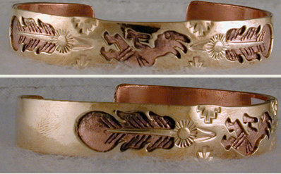 Copper Bracelet 1/2" Kokopelli