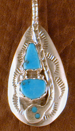 Effie Pendant Turquoise with Turq eyes