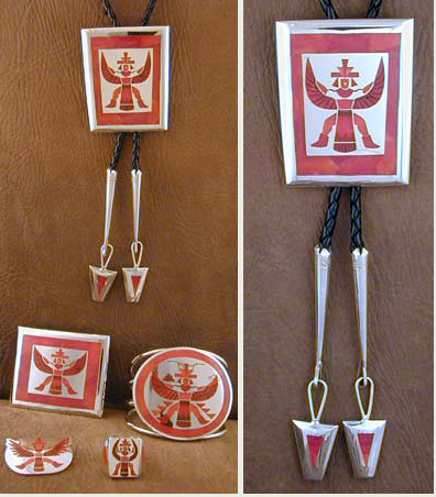 SS Coral Inlayed Coonsis Set - BOLO