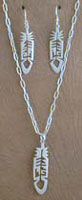 SS Hopi Arrow Necklace & Earrings Set - NECKLACE