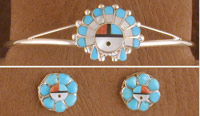 SS Sunface Bracelet and Earrings Set - BRACELET