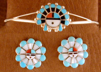 SS Zuni Inlaid Sunface Set - BRACELET