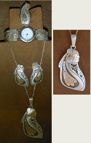 Sterling Silver and 14K Gold  Maiden Set - PENDANT