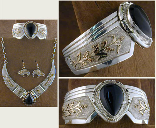 SS & 12 KGF Black Onyx Set - BRACELET