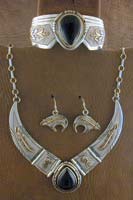 SS & 12 KGF Black Onyx Set - BRACELET