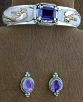 SS Amethyst Kokopelli Set - BRACELET