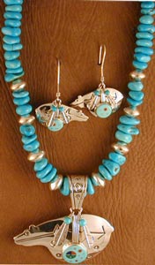 SS & Turquoise Bear Set
