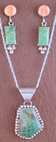 SS Turquoise Pendant and Earrings Set - EARRINGS