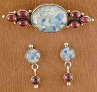 SS Opal Pin and Earrings Set - EARRINGS