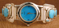 Effie Mens Watch with band of Turquoise with Turq eyes