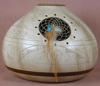 Navajo Dream Catcher Seed Pot