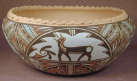 Zuni Deer & Frog Pot