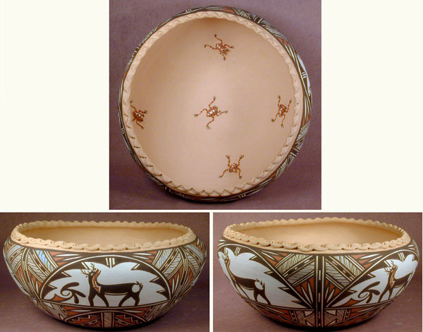 Zuni Deer & Frog Pot