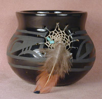 Pottery Black on Black: DreamCatcher Native Designs