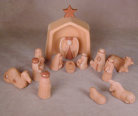Red Clay Nativity Scene