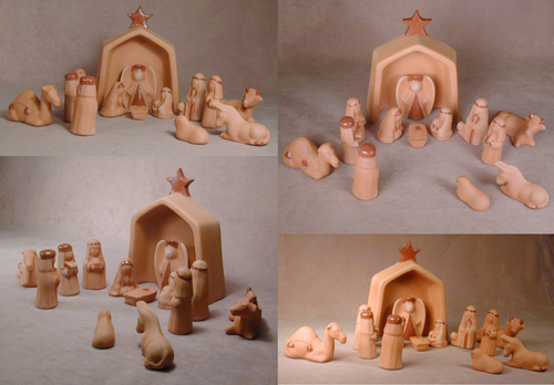 Red Clay Nativity Scene