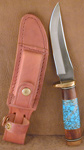 Hunting Knife w/ Leather Case and Sharpening Stone