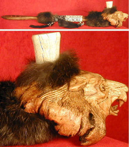 25" Cougar Antler Peace Pipe