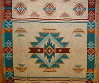 Teal Native Design Afghan