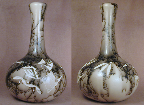 Medium Flower Vase w/ Turqoiuse