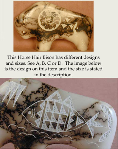 Small Bison Horse Hair Pottery