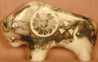 Small Bison Horse Hair Pottery