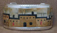 SS Zuni Village Scene Inlaid Bracelet