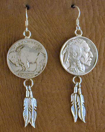 SS Buffalo Nickel Earrings