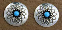 SS and Turquoise Dot Earrings