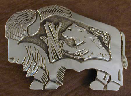 SS Buffalo & Bear Belt Buckle