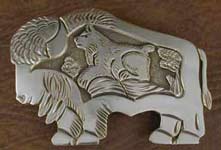 SS Bobcat Design inside Buffalo Belt Buckle