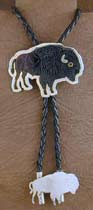 Zuni Etched Buffalo Bolo