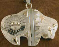 SS & 14KGF Buffalo Pendant