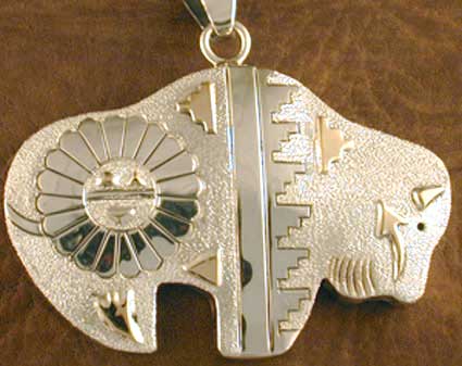 SS & 14KGF Buffalo Pendant