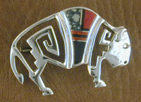 SS Inlaid Buffalo Pin