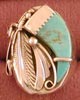 Turquoise and Feather Ring