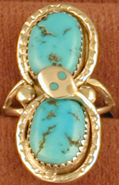 Effie Ladies SS & Turquoise Snake Ring