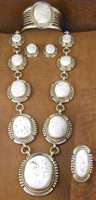 Navajo, White Buffalo Stone Set - BRACELET ONLY