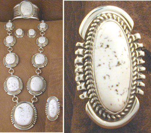 Navajo, White Buffalo Stone Set - RING