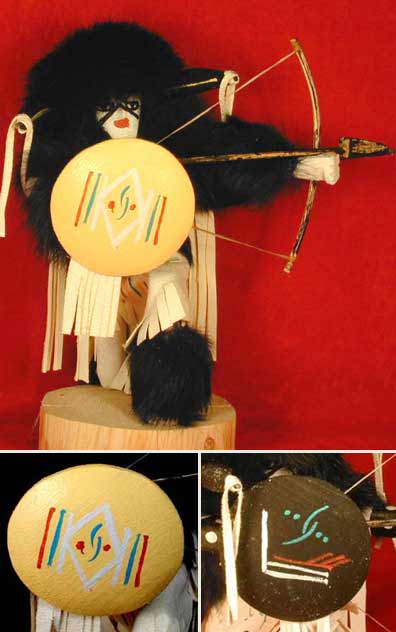 Navajo 10"  Tribal Buffalo Warrior Kachina