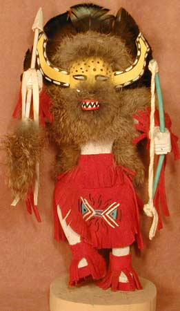 Navajo 10"  Tribal Grey Fur Fox Kachina