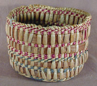 Hand Woven Purple and Gray Open Basket