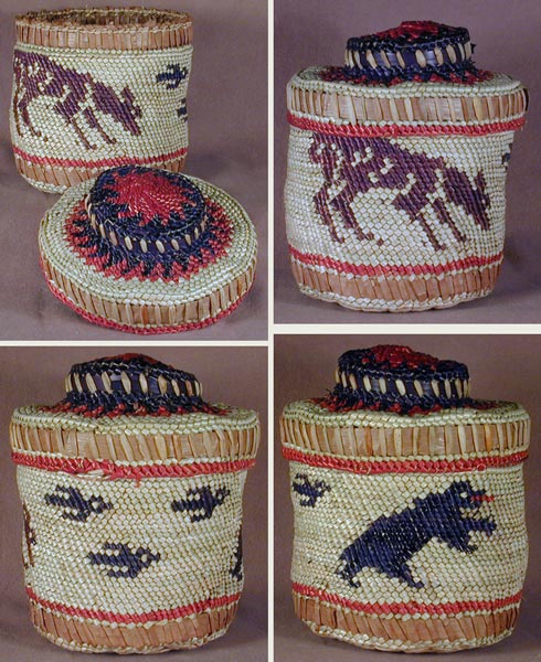 Hand Woven Covered Bear Grass Basket