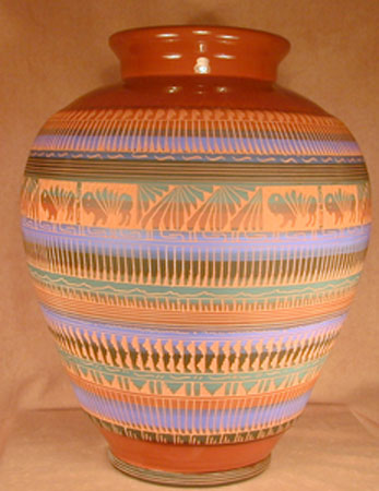 Large Etched Pot