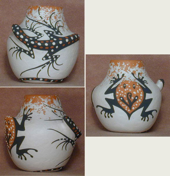 Zuni Mini Lizard & Toad Pot