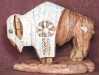 Alabaster Buffalo Sculpture