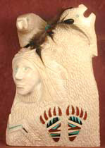 Alabaster Buffalo Sculpture