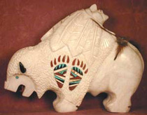 Alabaster Buffalo Sculpture